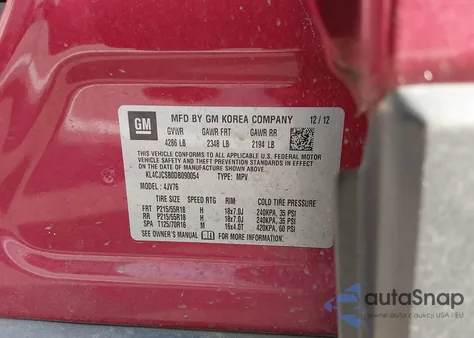 2013 Buick Encore Leather from USA, damaged, VIN KL4CJCSB0DB090054